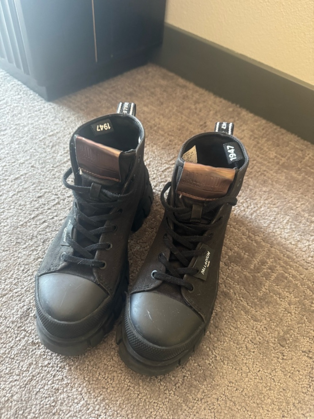 Palladium Women’s Black Canvas High-Top Boots